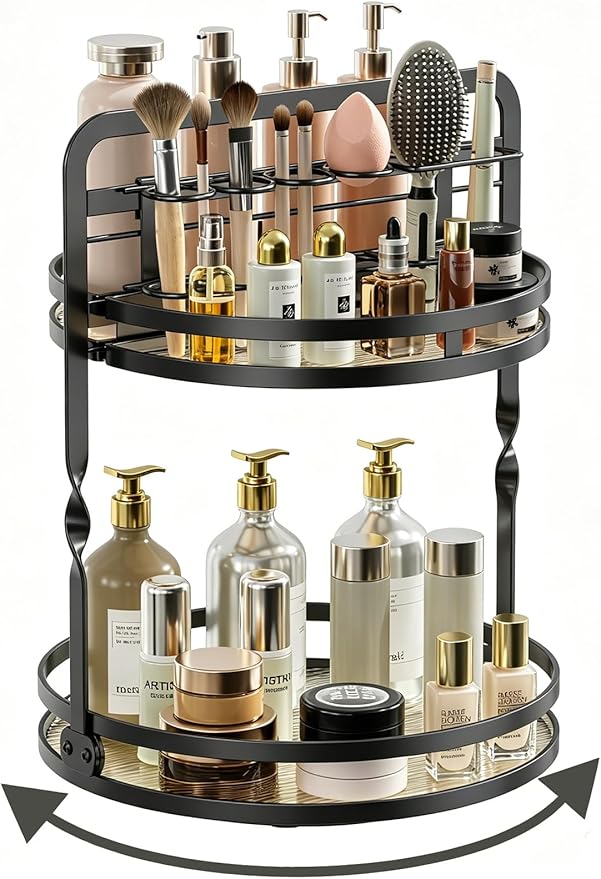 Rotating Makeup Vanity Organizer, 360 Spinning Perfume Organizer by DUANFEE