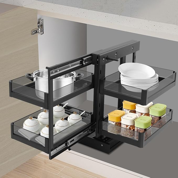Corner Pull Out Organizer, Blind Corner Pull Out Organizer, 2 Tier Pullout - Image 3