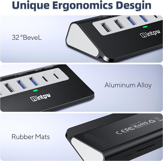 intpw USB C Hub, P9 USB C Hub Multiport Adapter - Image 8