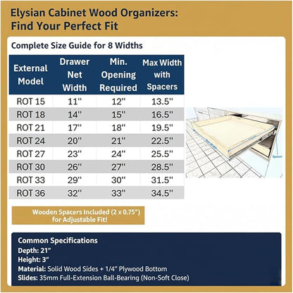 Elysian Slide Out Drawers for Kitchen Cabinets 21‘’W × 21‘’D, Strong Pull Out - Image 4