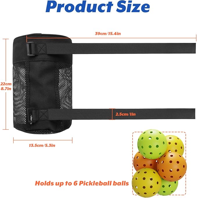 Cosmos Pickleball Ball Holder Adjustable Hanging Bag - Image 2
