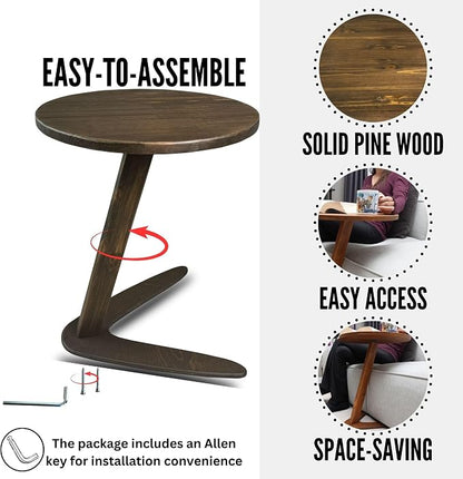 C-Shaped Handmade End Table, Side Table - Image 3