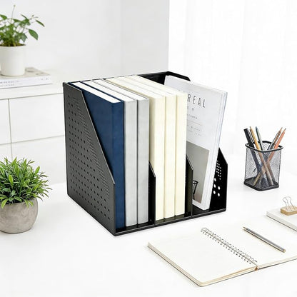 SAYEEC 2Pcs Collapsible Plastic Magazine File Holder Vertical Binder Storage - Image 7
