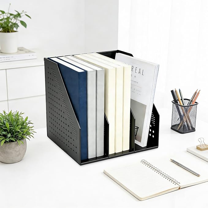 SAYEEC 1Pcs Collapsible Plastic Magazine File Holder Vertical Binder Storage - Image 7