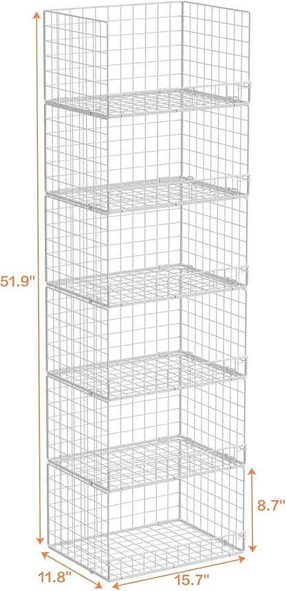 Huxitocan 6-Tier Stackable Closet Organizers and Storage Basket - Image 9