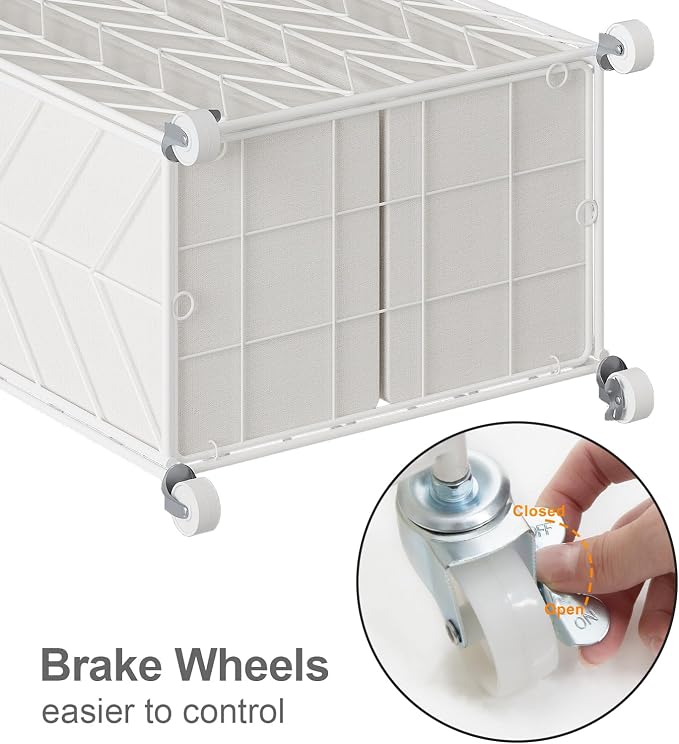 WOWLIVE Laundry Basket with Wheels, Heavy Duty Laundry Hamper with Wood Lid - Image 7