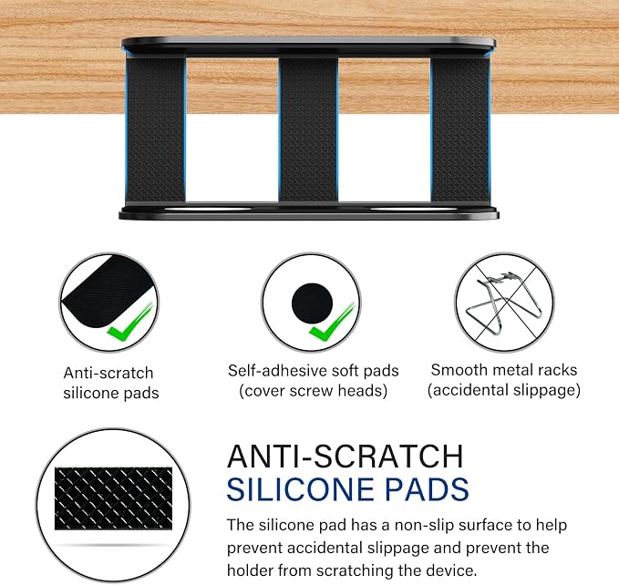 BYMECOST Under Desk Laptop Mount, Metal Under Desk Storage Holder, - Image 7