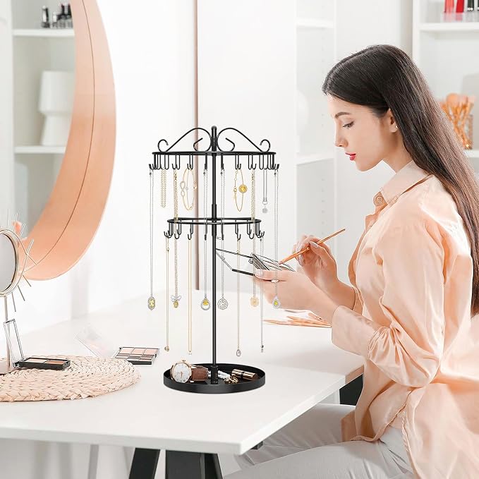 iDavosic.ly 2 Tier Rotating Necklace Organizer - Image 2