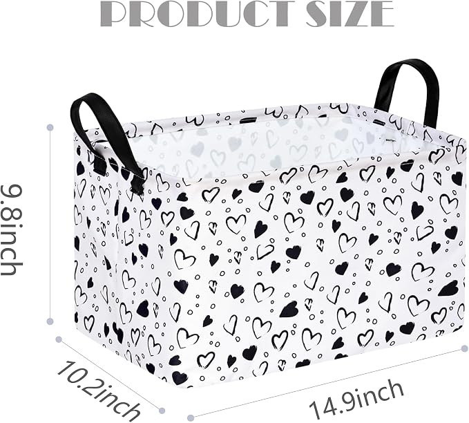 MAIZMZ Girls Empty Gift Basket Heart Print Storage Cube - Image 9