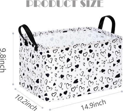 MAIZMZ Girls Empty Gift Basket Heart Print Storage Cube - Image 9