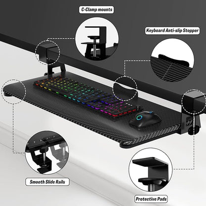 ERGOMAKER Keyboard Tray Under Desk, Pull Out Keyboard Tray - Image 4