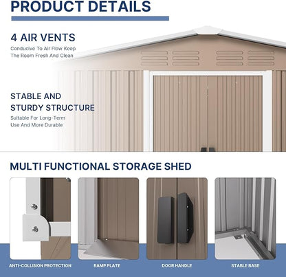 Kullavik 8FT x 6FT Outdoor Storage Shed - Image 3