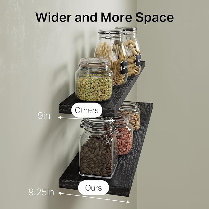 BAYKA Floating Shelves, 47.2 inches Long Heavy Duty Wall Mounted Rustic Wood - Image 6