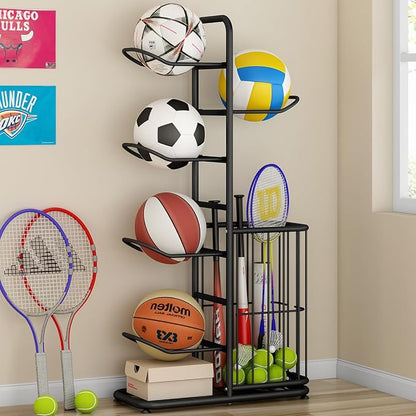Sports Ball Storage Rack | Adjustable Vertical Stand - Image 4