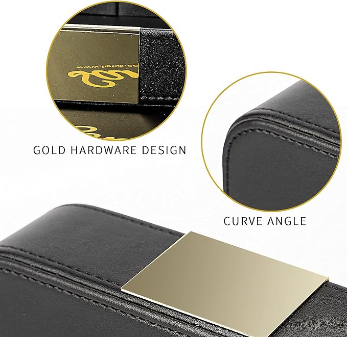 SANZIE Luxury Leather Tray Desktop Storage Catchall Organizer Decorative Tray - Image 5