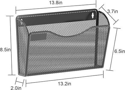 samstar 6 Pack Mesh Wall Mounted File Holder Metal Wall File Pocket Mail - Image 4