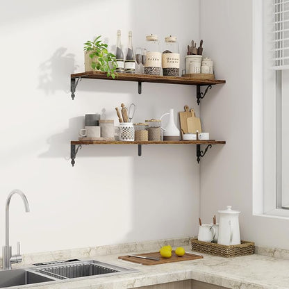 Fun Memories 36 Inches Floating Shelves, Rustic Long Wall Shelves, 8 Inch Deep - Image 5