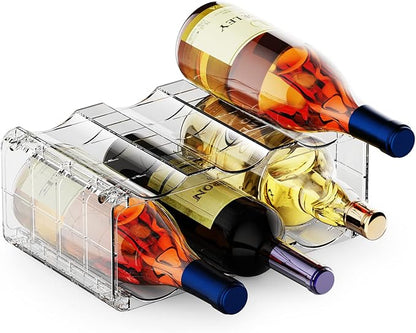 BOPai Clear Wine Racks for Refrigerator, Water Bottle Organizer, 6 Bottles by BOPAI