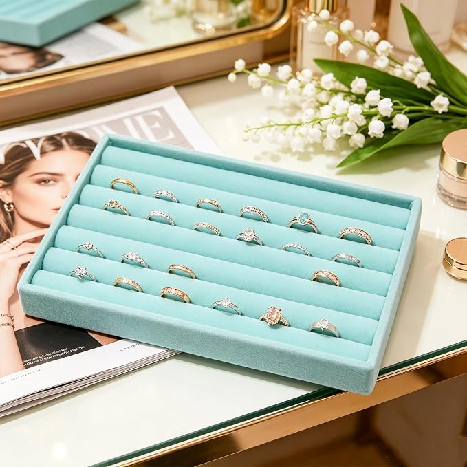 Velvet Jewelry Trays for Drawers, Ring Earring Necklace Bracelet Holder - Image 5