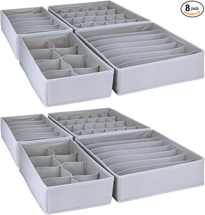 8 Pack Foldable Drawer Organizer by Bazasa