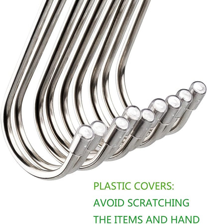 20 Pack 3.4" S Shaped Hooks Stainless Steel Metal Hangers Hanging Hooks - Image 3