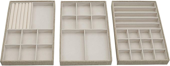 Household Essentials Stackable Jewelry Trays, 3 Varieties, Space by HouseholdEssentials