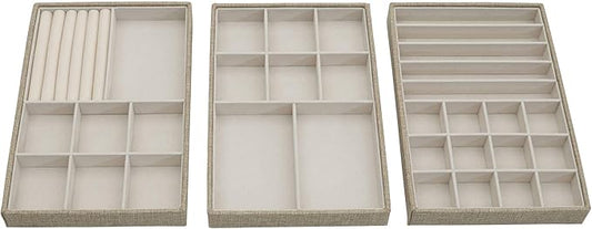 Household Essentials Stackable Jewelry Trays, 3 Varieties, Space by HouseholdEssentials