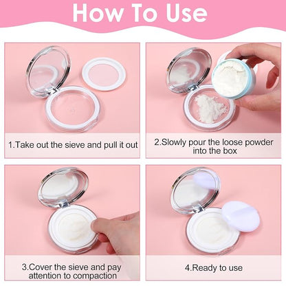 2 Pcs Loose Powder Containers, 0.7/0.17 Ounce Foundation Container Portable - Image 3