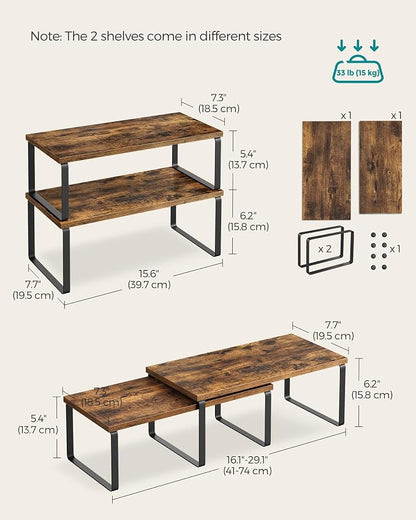 SONGMICS Cabinet Organizer Shelf, Kitchen Storage, Spice Rack, Expandable - Image 6