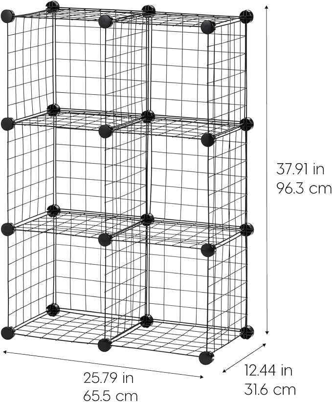 IRIS USA 6-Cube Modular Wire Cube Storage Organizer, Adjustable & Expandable - Image 3