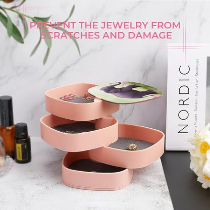 Purple Elephant Rotating Jewelry Organizer Box 4-Layer 360° Rotatable ABS - Image 6