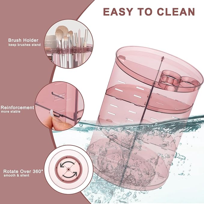 Rotating Makeup Organizer, DIY 8 Adjustable Layers 360 Spinning Skincare - Image 4