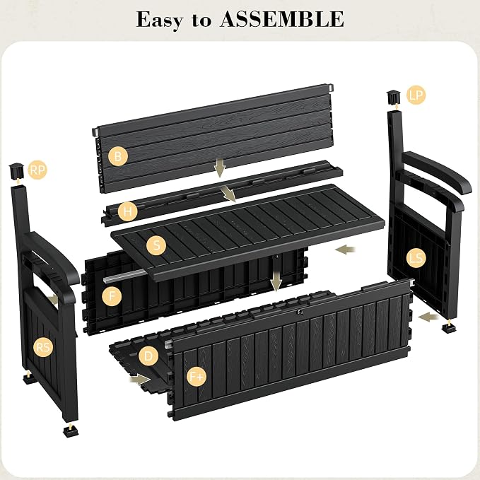 80-Gallon Lockable Outdoor Storage Bench, Waterproof Outdoor Deck Storage Boxes - Image 7