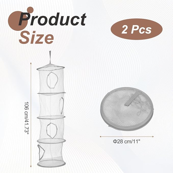 uxcell 2Pcs Mesh Hanging Storage Basket - Image 2