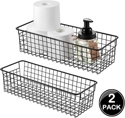 Sheechung Farmhouse Decor Metal Wire Storage Organizer Bin Basket - Image 2