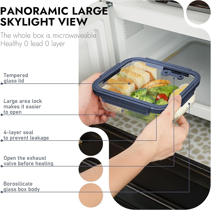 10-Pack Glass Food Storage Containers - Image 5