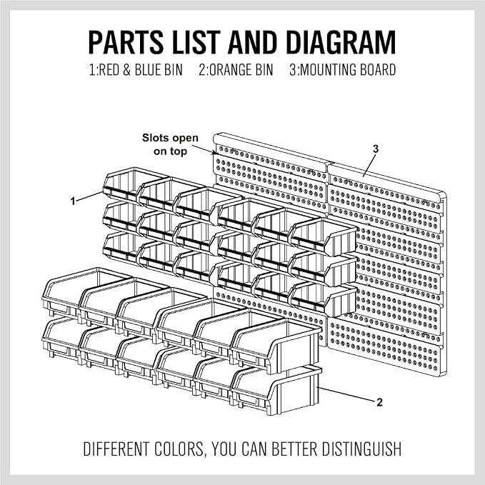 SEDY 30-Bin Wall-Mounted Storage Rack System - Image 8