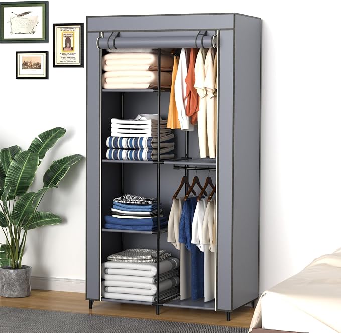 Gray Cover Portable Closet - Image 2