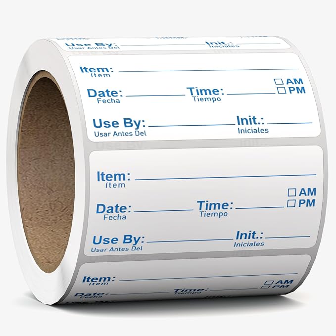 2"x1" Instantly Dissolvable Food Labels Roll 200 Pcs, Fast Dissolve in 30 Sec by Risepekt