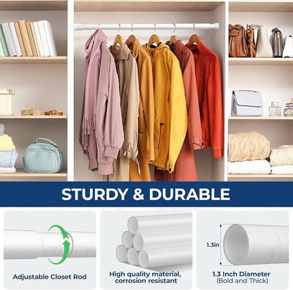 Mavivegue Closet Rod, 17 to 84 Inch Adjustable Closet Rods - Image 6