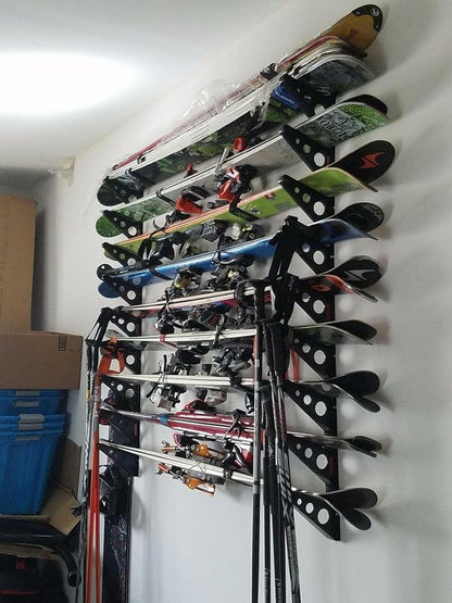 StoreYourBoard Ski Wall Rack – Horizontal Ski Rack Wall Mount, Holds 3 Pairs of - Image 3