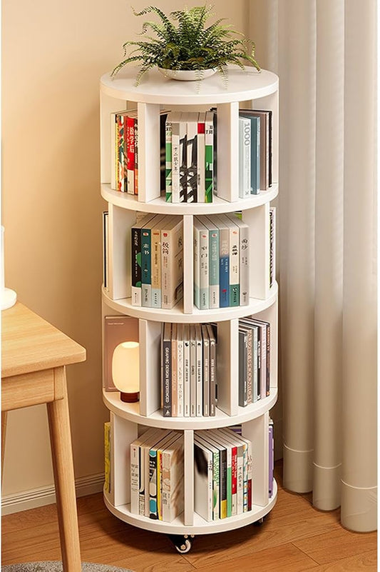Rotating Bookshelf Tower 2/3/4/5/6 Tier Wood Rotating Bookshelf Wooden Book by Unknown