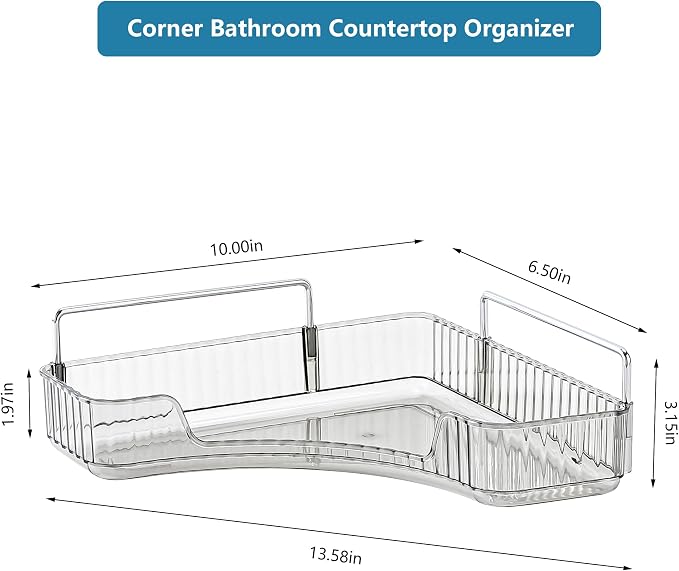 Corner Bathroom Countertop Organizer, Vanity Organizer Trays - Image 2