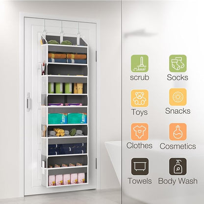 Over the Door Organizer with 5 Front & 10 MeshSide Pockets, 50LB Capacity Extra - Image 3