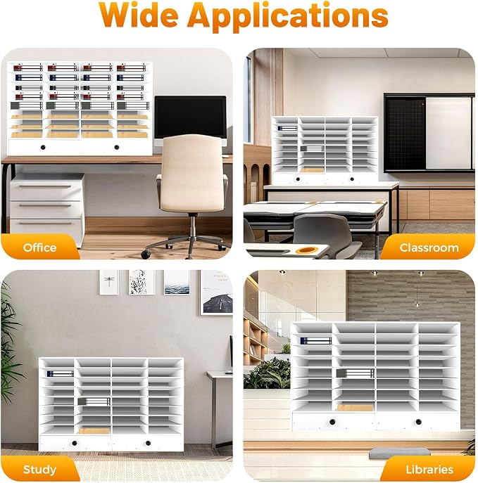 Adjustable Literature Organizer, 32 Compartments Mail Sorter Organizer - Image 9