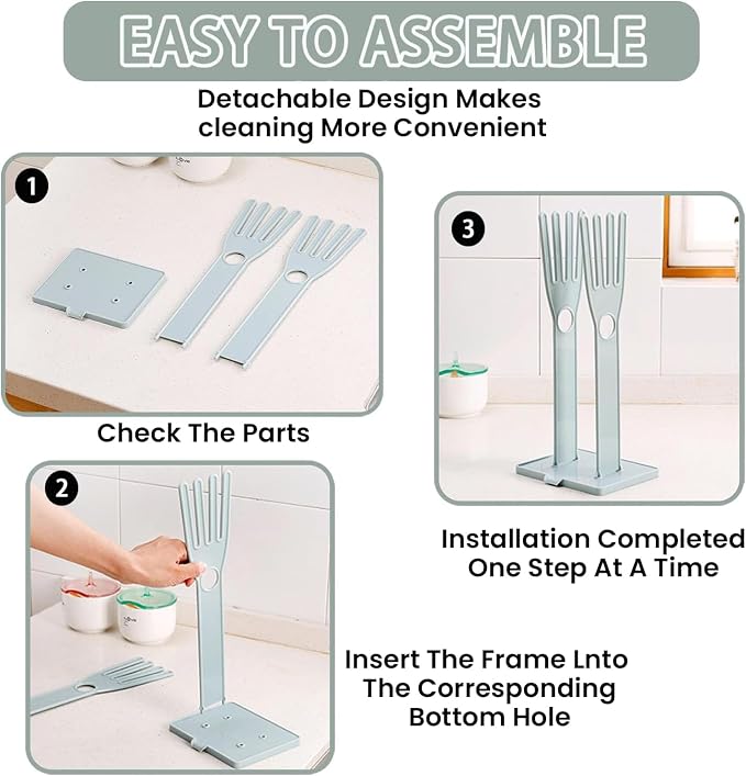 Kitchen Gloves Holder Plastic Mitten Drying Stand Reusable Dishwashing Glove - Image 4