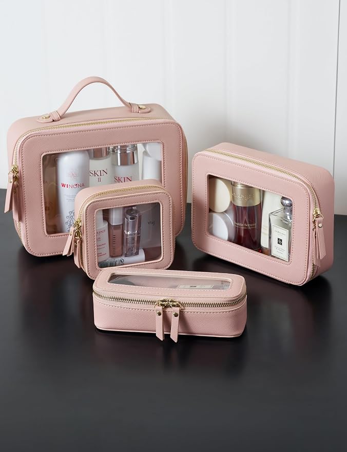 Popvibe Clear Makeup Bag Travel Cosmetic Case Transparent Toiletry Bag - Image 8