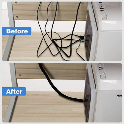 JOTO 26 Feet Cable Management Sleeve -Black | Cord Organizer System - Image 5
