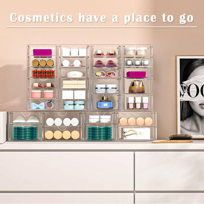 ARSTPEOE 30 Drawers, Acrylic Desk Makeup Organizer, Plastic Drawers Organizer - Image 6