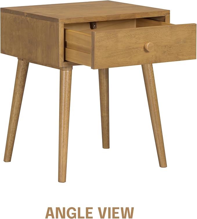 NTC Lux Solid Wood Nightstand, Mid Century Modern Side Table Bedroom, Bedside - Image 3